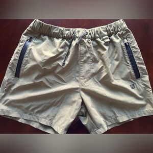 Flag Nor Fail Tan Athletic Shorts with Black Details